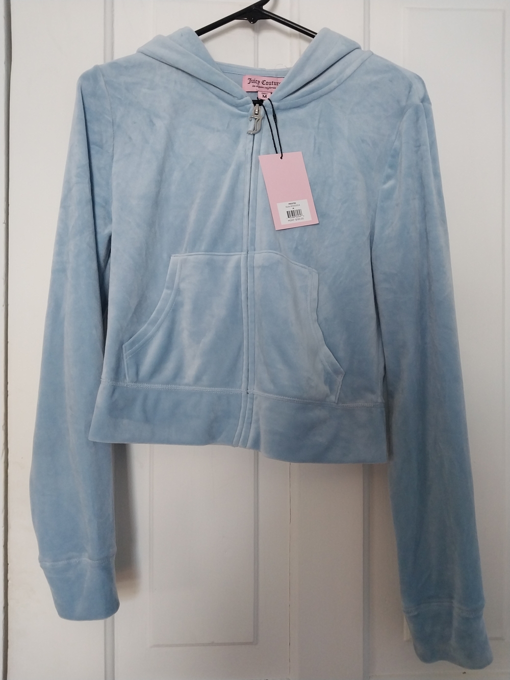 Juicy Couture Baby Blue Velour Zip Hoodie